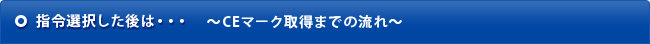 指令選択した後は・・・～CEマーク取得までの流れ～